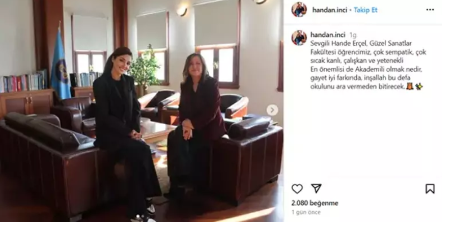 handan inci nin hande ercel paylasimi ogrencilerden tepki gordu